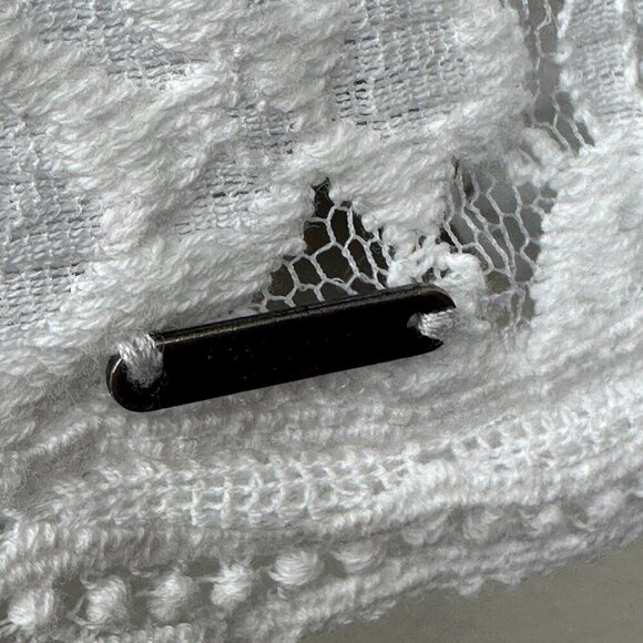 Abercrombie & Fitch Y2K Womens Lace Sheer Top Short Sleeve White Size Small - Picture 3 of 10